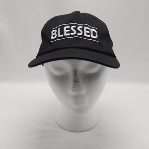 Think Positive Cap Hat Womens Black Bibbed Casual Adjustable One Size Blessed